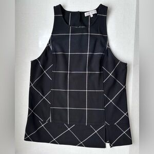 1.State - fitted Black Plaid Sleeveless Top (S)